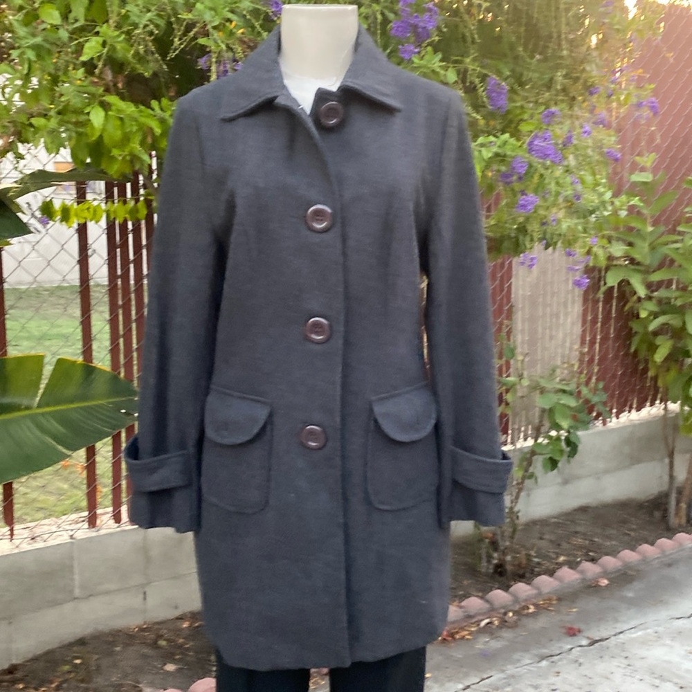 Basic Edge Cloting Gray Dress Coat - image 1